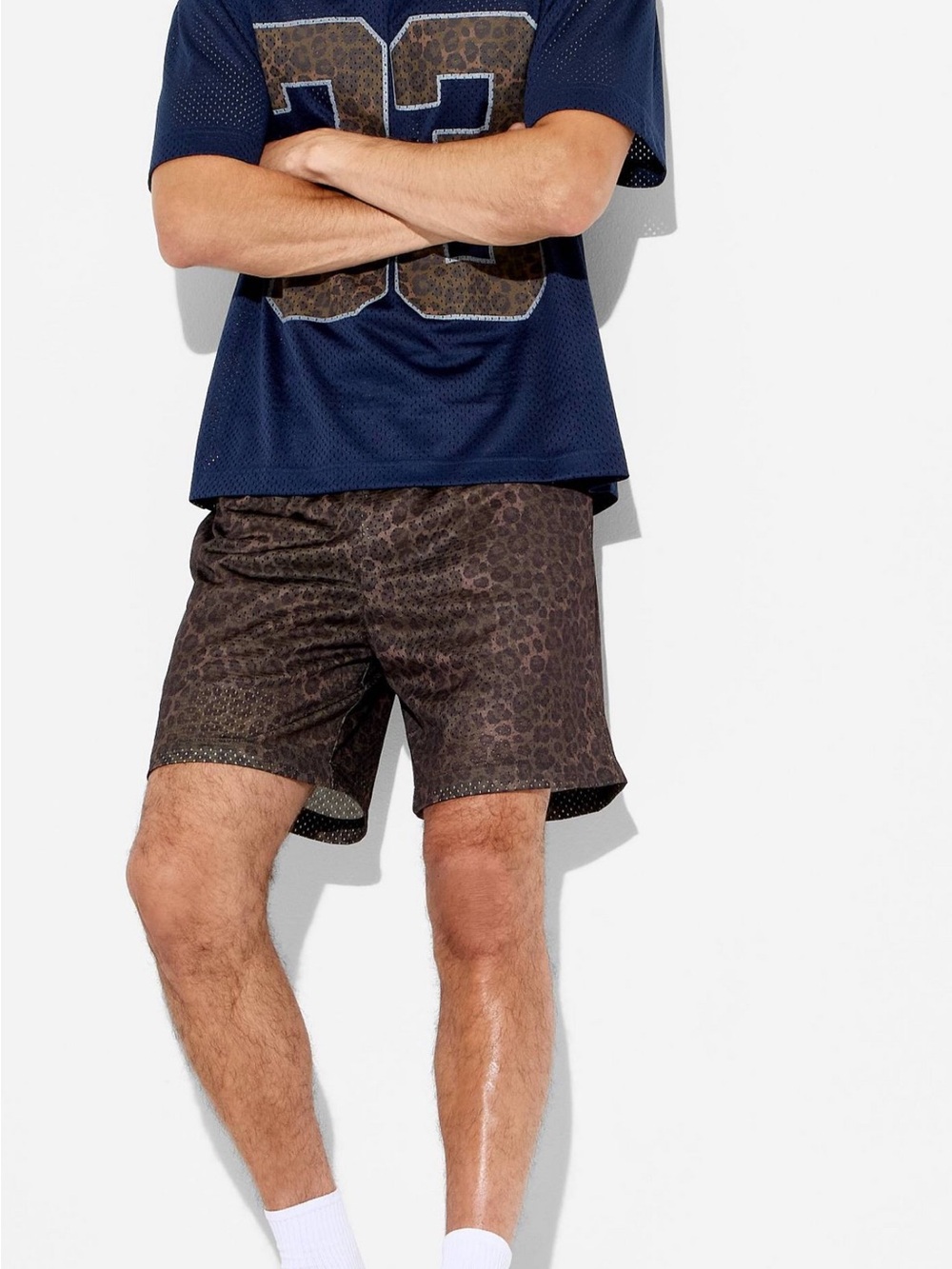 Original Use Men's Brown Leopard Athletic Shorts